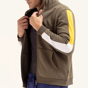 Vente en gros – Sweat à capuche zippé pour homme, hiver, impression numérique, logo personnalisé, tissu polaire respirant, 100 % coton, design uni avec poches - Product Image 6