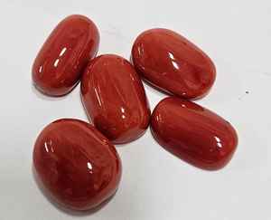 Coral reciclado italiano de forma ovalada y plana, gema de mejor calidad, gema suelta para la fabricación de joyas. - Product Image 2