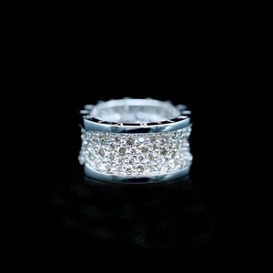 Moissanite Diamond Hip Hop Engagement Wedding Eternity Band Men's & Women's <b>Iced</b> Out <b>Ring</b> Sterling Silver Pave Cluster <b>Ring</b> - Product Image 3