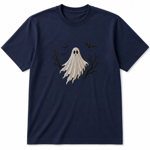 เสื้อยืดฮาโลวีนสั่งทำขายส่ง ผู้ผลิต OEM ปักลายผี ฟักทอง กะโหลก เสื้อยืดแขนสั้นผ้าฝ้าย - Product Image 1