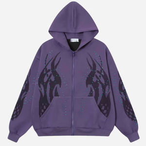 Hoodie en coton épais surdimensionné pour homme, personnalisable avec impression intégrale, style streetwear, effet délavé à l'acide. - Product Image 6