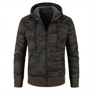 Sudadera con Capucha y Cremallera de Camuflaje para Mujer, Tejida, Manga Larga, Casual, Cortavientos, para Otoño - Product Image 6