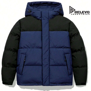 Unisex Warm Hooded Padded Water Resistant Windproof Winter <b>Puffer</b> <b>Jacket</b> ODM Zipper Front <b>Thin</b> - Product Image 1