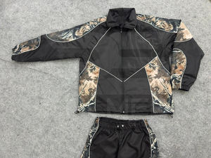 Survêtement coupe-vent 100% nylon avec pantalon à cordon de serrage et veste, lignes réfléchissantes, design Cmo, pour homme - Product Image 4