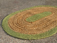 Tapis ovale en jute tressé fait main, 100% naturel, écologique, antidérapant, tissé à la main, à poils longs, sur mesure