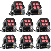 U`King 8 Projecteurs Par LED Mini Carrés 4x8W RGBW 4-en-1 pour Scène, Mariage, Fête, Club, Disco