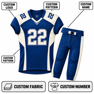 Conjunto de Uniforme de Fútbol Americano para Hombre, Sublimado, Cuello en V, Manga Corta, Poliéster Transpirable, Ajustado, para Todas las Temporadas - Product Image 1
