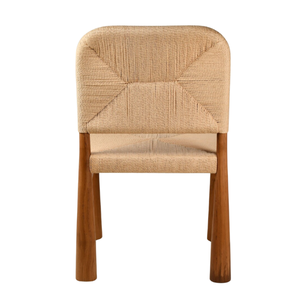 Sillas de Comedor Minimalistas de Teca y Cuerda, Sillas de Mimbre sin Brazos, Muebles para Interiores y Exteriores, Precio al por Mayor - Product Image 3