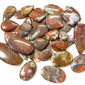 Pierres cabochons ovales en agate rouge naturelle de haute qualité, pierres précieuses en vrac, certificat IGI, fabrication de bijoux - Product Image 1