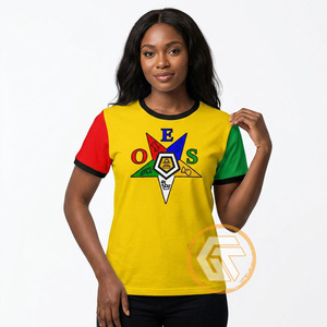 Wholesale Eastern <b>Star</b> Women's Casual Summer T-<b>Shirt</b> 100% Cotton Jersey Breathable V-neck Half Sleeve Regular Fit Eco-Friendly - Product Image 4