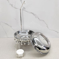 Chauffe-Plat Suspendu de Luxe en Acier Inoxydable 8L en Forme de Goutte d'Eau Argentée pour Buffet, Hôtel, Restaurant, Mariage