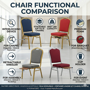 Sedia da Banchetto Impilabile in Metallo Dorato Ingrosso Imbottita per Hotel Matrimonio Evento Festa Ristorante Sala - Product Image 6