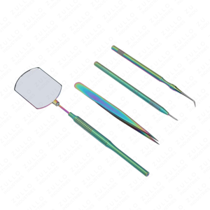 Pinces à épiler professionnelles en acier inoxydable de qualité supérieure avec miroir et pointe fine pour le pose d'extensions de cils - Product Image 5