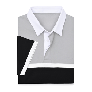 Mens Cotton Blend Color Block Polo Shirt Short Sleeve Casual Office Golf Breathable <b>Classic</b> Summer Polo Shirt Tee Lightweight - Product Image 5
