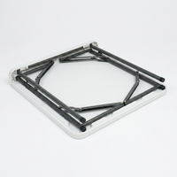 Table à manger carrée pliable, plateau en plastique HDPE portable, pour petits appartements, maison, jardin, utilisation en extérieur