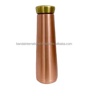 Botella de Cobre Puro con Acabado Pulido, Hecha a Mano en India, Beneficios para la Salud, Botella de Cobre para Beber Agua - Product Image 4