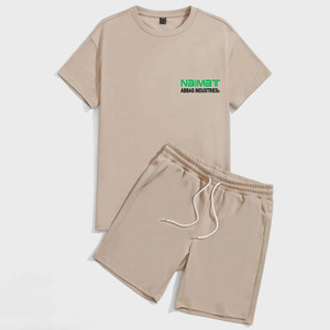 Ensemble short et haut pour homme Naimat Abbas Industries, couleur unie, style décontracté avec cordon de serrage à la taille - Product Image 1