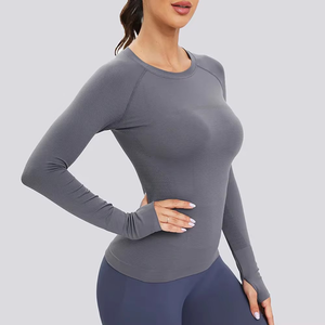 Camiseta de Compresión de Manga Larga para Mujer, Personalizada, para Gimnasio, Ropa Deportiva Activa, en Oferta - Product Image 3