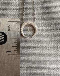 Collier Pendentif Lune Croissante en Or Blanc Massif 18 carats de Luxe avec Diamant Naturel Couleur Argent pour Femme – Vente en Gros Usine - Product Image 3