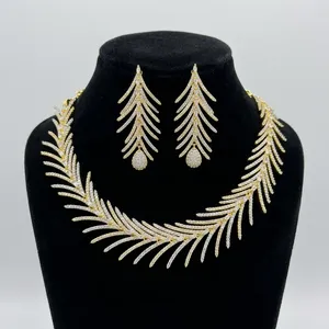 Gold Plated Cubic Zirconia Choker Necklace <b>set</b> for Women Luxury American Diamond Stone Fashion <b>Bridal</b> Wedding Party <b>Jewelry</b> - Product Image 2