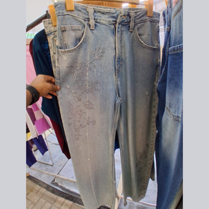 Pantalones Vaqueros Personalizados para Mujer, Bordados con Cristales, Estilo Galáctico, Casuales, de Invierno, Cintura Alta, Ajustados, Transpirables, Vintage y a la Moda - Product Image 3