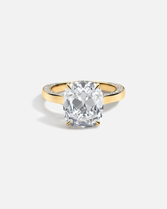 Bague de mariage de luxe unisexe en or jaune massif 14 carats certifiée IGI, diamant de laboratoire taille coussin DEF VVS, solitaire, 1,25 ct - Product Image 1