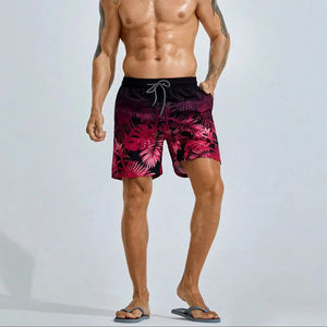 กางเกงว่ายน้ำชาย กางเกงชายหาดแบบ unisex แห้งเร็ว ลายดอกไม้ น้ำหนักเบา ระบายอากาศได้ดี กันน้ำ ผ้าทอ มีเชือกผูก - Product Image 1