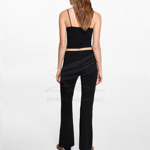 Legging évasé pour femme, fabriqué en usine, best-seller, vêtements de yoga et de fitness, personnalisé, uni, mi-long, respirant, écologique, en Spandex/Polyester - Product Image 3