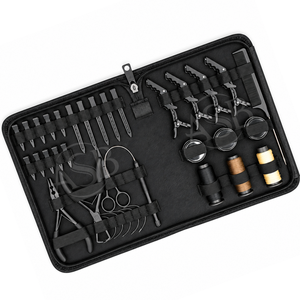 Kit d'outils pour extensions de cheveux à micro-perles noires très vendues - Modèle : Pinces, anneaux, dispositifs de fixation, outils personnalisés pour la pose de perles, direct usine - Product Image 2