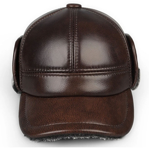 Gorra de Cuero Genuino con Logotipo Personalizado al por Mayor, Gorras Snapback Lisas para Hombre, Gorra de Béisbol de Cuero PU con Bordado Personalizado OEM, Gorra Lisa de 6 Paneles - Product Image 1