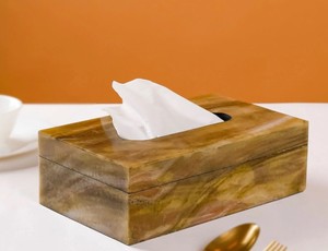 Boîte à mouchoirs de luxe incrustée de vadrouille à la main au design moderne pour bureau à domicile directement du fabricant indien - Product Image 3