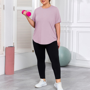 Camiseta Deportiva de Manga Corta para Mujer, Talla Grande, Corte Holgado, Fácil de Estirar, Ropa Deportiva para Gimnasio, Entrenamiento y Actividades - Product Image 6