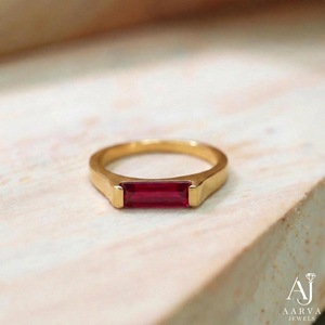 925 Sterling Silver Geometric <b>Emerald</b> Cut Ruby <b>Ring</b> Rhodium/Gold Plated Gemstone <b>Band</b> for Wedding Anniversary Party - Product Image 5