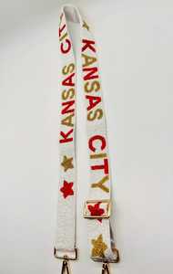 Kansas City Gold Beaded Purse Strap Game Day Strap Adjustable Handmade Purse Strap Clear Bag Strap Purse Accessory <b>Camera</b> Strap - Product Image 1