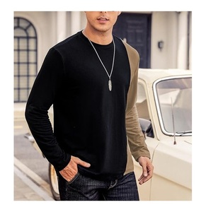 New Collection Men's Plus Size Sweatshirt Long Sleeve Neck Shoulder Slope Solid Color 100% Waterproof Cotton Comfortable - Product Image 3