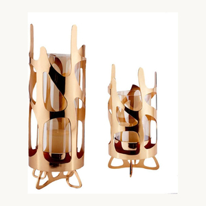 เชิงเทียนโลหะและแก้วออกแบบใหม่สำหรับตกแต่งบ้านห้องนั่งเล่น - Product Image 3