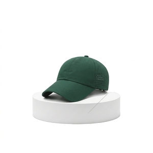 Wholesale <b>Plain</b> 6 Panel Waterproof Mesh <b>Baseball</b> <b>Cap</b> Golf Hat Custom Embroidery Label Logo Laser Cut Hole 100% Polyester - Product Image 2