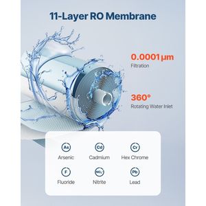 Sistema di filtraggio acqua a osmosi inversa a 11 stadi da 800 GPD con blocco di carbone e cartuccia RO da 24 mesi che riduce le impurità - Product Image 3