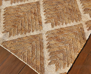 Tapis moderne en jute tissé à la main, motif géométrique abstrait, tissage plat, écologique, pour salon, rectangulaire, à poils fins, antidérapant, en PET - Product Image 1