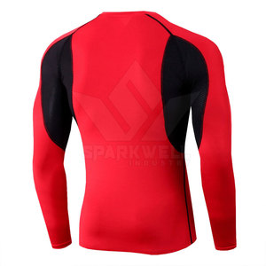 Men’s Red Long Sleeve <b>Compression</b> <b>Shirt</b> Quick Dry Breathable Stretch Athletic Base Layer Gym Training Workout Sports Top - Product Image 2