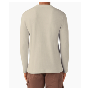 Chemise à manches longues en maille gaufrée, poids lourd, polyester/coton, thermique, unie, formelle, à 3 boutons, durable, respirante, séchage rapide - Product Image 2