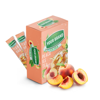 Free Samples Peach Instant Tea Water Soluble Instant Black Tea Powder Food Beverage Peach Iced Tea Box Packaging
