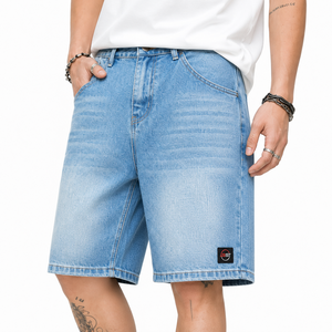 Shorts en jean pour homme de qualité supérieure, décontractés, avec coutures durables, coupe confortable, avec poches, pour le streetwear - Product Image 6