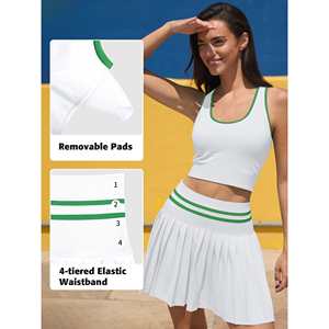 Women’s Sporty Pickleball Tank and Skort Set Pickleball Tank Top and Skort Set Women Breathable & Comfortable - Product Image 3
