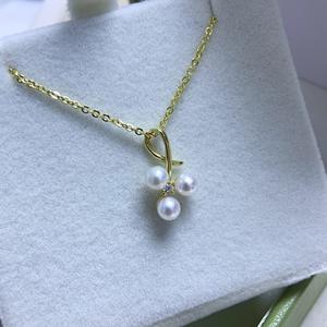 Collar de Perlas de Agua Dulce con Colgante de 5-6 mm, Estilo Gota de Agua, Simple y Fresco, Forma de Arroz, con Detalles de Diamantes, Perla sin Núcleo - Product Image 1