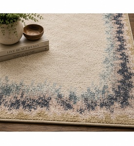 Ensemble de tapis modernes en laine tuftée à la main, motif abstrait bleu, rectangulaire, antidérapant, à poils moyens, avec envers en latex, nettoyage localisé, pour salon et chambre à coucher - Product Image 2