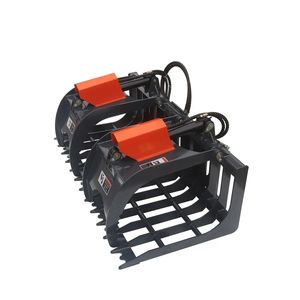 Pinza per roccia per skid steer da 72 pollici con attacco universale, apertura braccio 36 pollici, spaziatura denti 6 pollici, capacità di carico 2500 libbre, per aziende agricole - Product Image 2