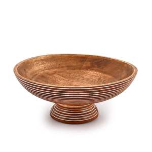 Grand saladier en bois de grande capacité, design rond et profond, idéal pour mélanger les salades, servir les fruits et présenter lors des événements. - Product Image 1
