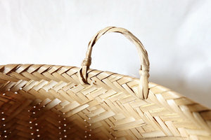 Panier en bambou fait main de haute qualité avec poignées, panier de rangement tissé thaïlandais, vente en gros, fournisseur d'usine OEM - Product Image 4