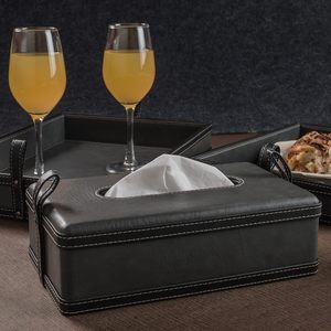Modern Leather Tissue Box Tissue Box Holder Napkin Box for <b>Bathroom</b> Home Office and Restaurant <b>Light</b> Grey Leather Tissue Box - Product Image 5
